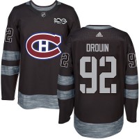 Adidas Montreal Canadiens #92 Jonathan Drouin Black 1917-2017 100th Anniversary Stitched NHL Jersey