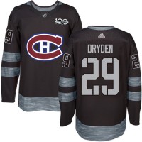 Adidas Montreal Canadiens #29 Ken Dryden Black 1917-2017 100th Anniversary Stitched NHL Jersey