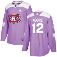Adidas Montreal Canadiens #12 Dickie Moore Purple Authentic Fights Cancer Stitched NHL Jersey