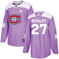 Adidas Montreal Canadiens #27 Alexei Kovalev Purple Authentic Fights Cancer Stitched NHL Jersey