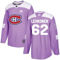 Adidas Montreal Canadiens #62 Artturi Lehkonen Purple Authentic Fights Cancer Stitched NHL Jersey