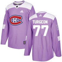 Adidas Montreal Canadiens #77 Pierre Turgeon Purple Authentic Fights Cancer Stitched NHL Jersey