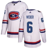Adidas Montreal Canadiens #6 Shea Weber White Authentic 2017 100 Classic Stitched NHL Jersey