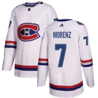 Adidas Montreal Canadiens #7 Howie Morenz White Authentic 2017 100 Classic Stitched NHL Jersey