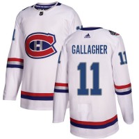 Adidas Montreal Canadiens #11 Brendan Gallagher White Authentic 2017 100 Classic Stitched NHL Jersey