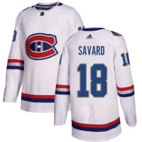 Adidas Montreal Canadiens #18 Serge Savard White Authentic 2017 100 Classic Stitched NHL Jersey