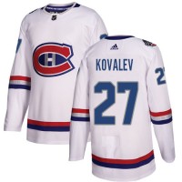 Adidas Montreal Canadiens #27 Alexei Kovalev White Authentic 2017 100 Classic Stitched NHL Jersey