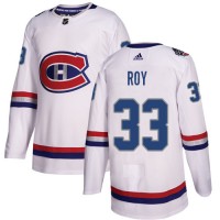 Adidas Montreal Canadiens #33 Patrick Roy White Authentic 2017 100 Classic Stitched NHL Jersey