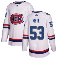 Adidas Montreal Canadiens #53 Victor Mete White Authentic 2017 100 Classic Stitched NHL Jersey
