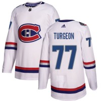 Adidas Montreal Canadiens #77 Pierre Turgeon White Authentic 2017 100 Classic Stitched NHL Jersey