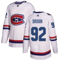 Adidas Montreal Canadiens #92 Jonathan Drouin White Authentic 2017 100 Classic Stitched NHL Jersey