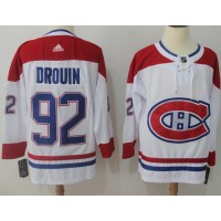 Adidas Montreal Canadiens #92 Jonathan Drouin White Road Authentic Stitched NHL Jersey