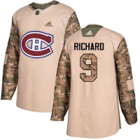 Adidas Montreal Canadiens #9 Maurice Richard Camo Authentic 2017 Veterans Day Stitched NHL Jersey