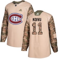 Adidas Montreal Canadiens #11 Saku Koivu Camo Authentic 2017 Veterans Day Stitched NHL Jersey