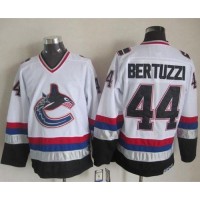 Vancouver Canucks #44 Todd Bertuzzi White/Black CCM Throwback Stitched NHL Jersey