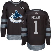 Adidas Vancouver Canucks #1 Kirk Mclean Black 1917-2017 100th Anniversary Stitched NHL Jersey