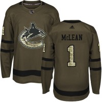Adidas Vancouver Canucks #1 Kirk Mclean Green Salute to Service Stitched NHL Jersey