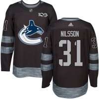 Adidas Vancouver Canucks #31 Anders Nilsson Black 1917-2017 100th Anniversary Stitched NHL Jersey