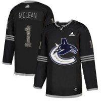 Adidas Vancouver Canucks #1 Kirk Mclean Black Authentic Classic Stitched NHL Jersey
