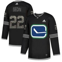 Adidas Vancouver Canucks #22 Daniel Sedin Black_1 Authentic Classic Stitched NHL Jersey