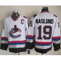 Vancouver Canucks #19 Markus Naslund White/Black CCM Throwback Stitched NHL Jersey