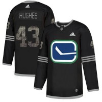 Adidas Vancouver Canucks #43 Quinn Hughes Black_1 Authentic Classic Stitched NHL Jersey