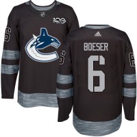 Adidas Vancouver Canucks #6 Brock Boeser Black 1917-2017 100th Anniversary Stitched NHL Jersey