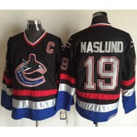 Vancouver Canucks #19 Markus Naslund Black/Blue CCM Throwback Stitched NHL Jersey