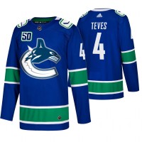Men's Vancouver Vancouver Canucks #4 Josh Teves Adidas Blue 2019-20 Home Authentic NHL Jersey