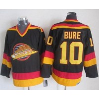 Vancouver Canucks #10 Pavel Bure Black/Gold CCM Throwback Stitched NHL Jersey