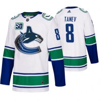 Vancouver Vancouver Canucks #8 Christopher Tanev 50th Anniversary Men's White 2019-20 Away Authentic NHL Jersey