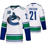 Vancouver Vancouver Canucks #21 Loui Eriksson 50th Anniversary Men's White 2019-20 Away Authentic NHL Jersey