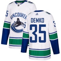 Adidas Vancouver Canucks #35 Thatcher Demko White Road Authentic Stitched NHL Jersey