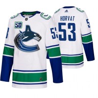 Vancouver Vancouver Canucks #53 Bo Horvat 50th Anniversary Men's White 2019-20 Away Authentic NHL Jersey