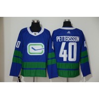 Adidas Vancouver Canucks #40 Elias Pettersson Blue Alternate Authentic Stitched NHL Jersey