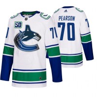 Vancouver Vancouver Canucks #70 Tanner Pearson 50th Anniversary Men's White 2019-20 Away Authentic NHL Jersey