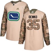 Adidas Vancouver Canucks #35 Thatcher Demko Camo Authentic 2017 Veterans Day Stitched NHL Jersey