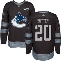 Adidas Vancouver Canucks #20 Brandon Sutter Black 1917-2017 100th Anniversary Stitched NHL Jersey