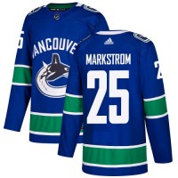 Adidas Vancouver Canucks #25 Jacob Markstrom Blue Home Authentic Stitched NHL Jersey