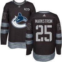 Adidas Vancouver Canucks #25 Jacob Markstrom Black 1917-2017 100th Anniversary Stitched NHL Jersey