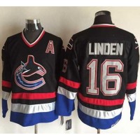 Vancouver Canucks #16 Trevor Linden Black/Blue CCM Throwback Stitched NHL Jersey
