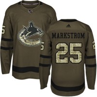 Adidas Vancouver Canucks #25 Jacob Markstrom Green Salute to Service Stitched NHL Jersey