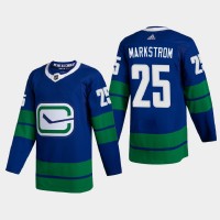 Vancouver Vancouver Canucks #25 Jacob Markstrom Men's Adidas 2020-21 Authentic Player Alternate Stitched NHL Jersey Blue