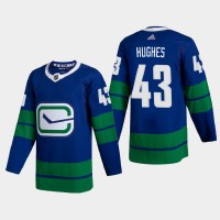 Vancouver Vancouver Canucks #43 Quinn Hughes Men's Adidas 2020-21 Authentic Player Alternate Stitched NHL Jersey Blue