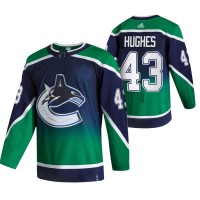 Vancouver Vancouver Canucks #43 Quinn Hughes Green Men's Adidas 2020-21 Reverse Retro Alternate NHL Jersey