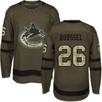 Adidas Vancouver Canucks #26 Antoine Roussel Green Salute to Service Stitched NHL Jersey