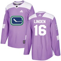 Adidas Vancouver Canucks #16 Trevor Linden Purple Authentic Fights Cancer Stitched NHL Jersey