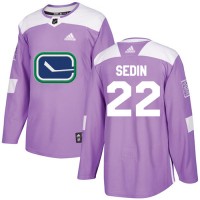 Adidas Vancouver Canucks #22 Daniel Sedin Purple Authentic Fights Cancer Stitched NHL Jersey