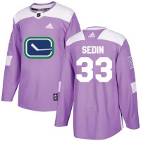 Adidas Vancouver Canucks #33 Henrik Sedin Purple Authentic Fights Cancer Stitched NHL Jersey