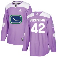 Adidas Vancouver Canucks #42 Alex Burmistrov Purple Authentic Fights Cancer Stitched NHL Jersey